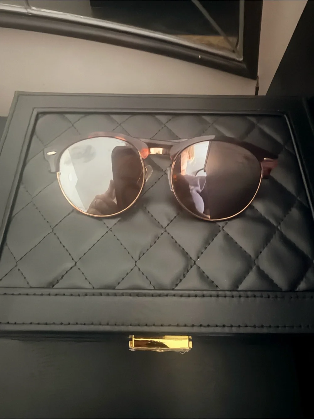 Tortoise Shell Sunglasses Brown Mirrored Lens